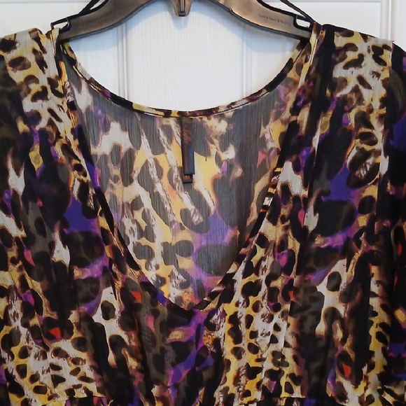 Sheer Leopard V-neck Maxi Cover-up - Picture 3 of 5